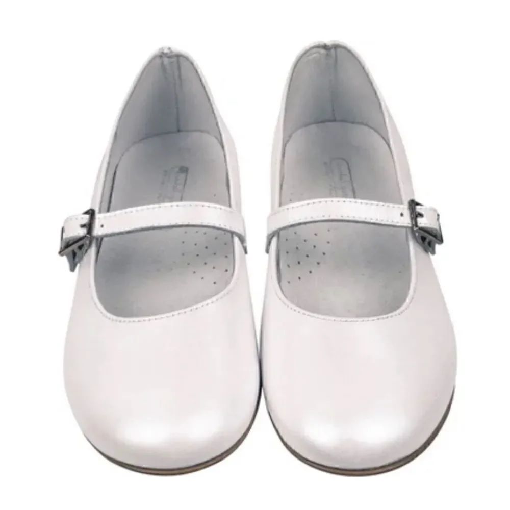 Isabel Garreton Girls Mary Jane leather Party Shoe sz 33 Pearl White